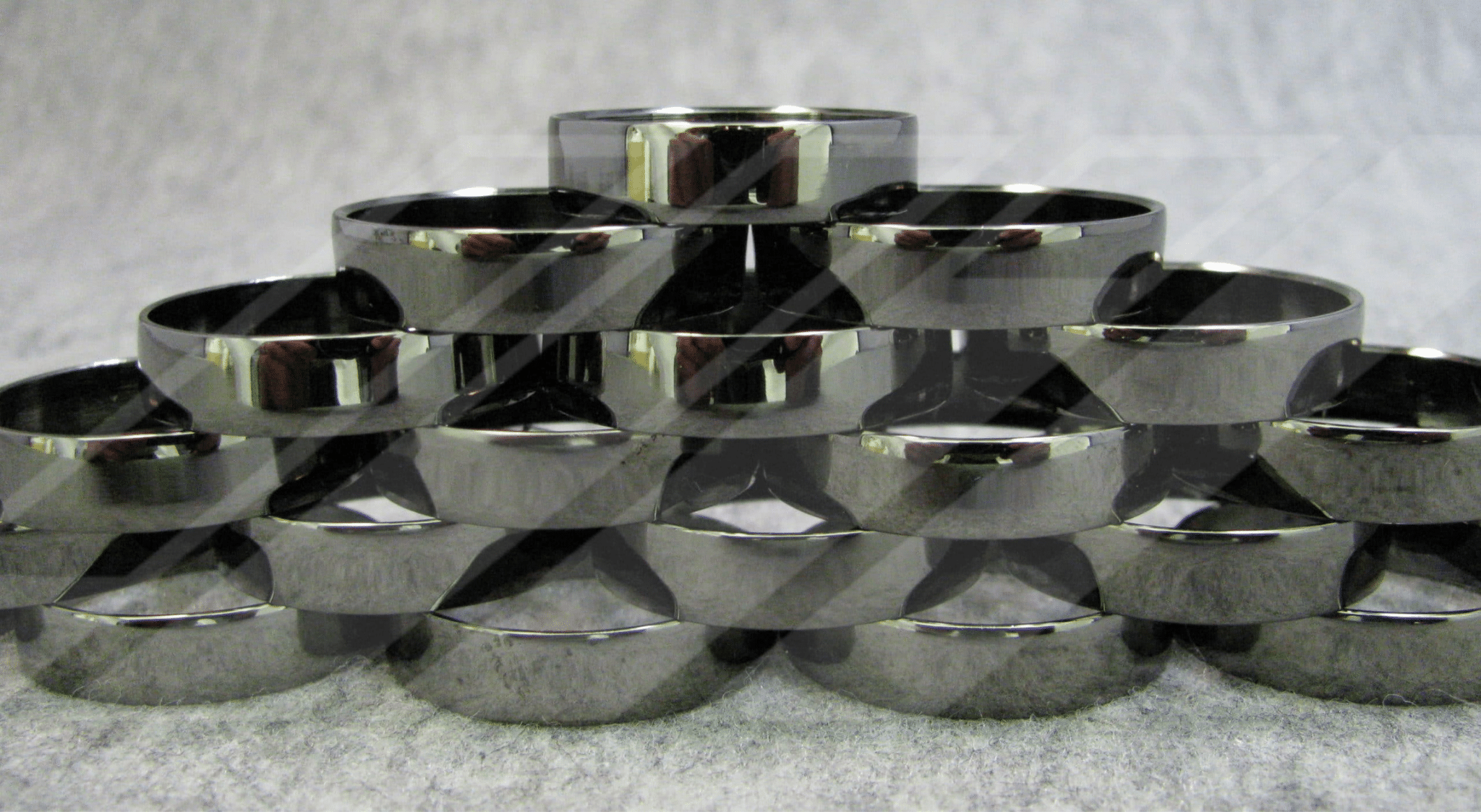 Black nickel plated component sample