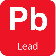 Graphic symbol representing lead plating material Graphic symbol representing lead plating material