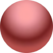 Red spherical graphic symbol Red spherical graphic symbol